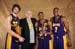 ORLANDO, FL - JUNE 14: Pau Gasol #16, Phil Jackson, Kobe Bryant #24 and Lamar Odom #7  of the Los Angeles Lakers pose for a portrait after defeating the Orlando Magic in Game Five of the 2009 NBA Finals at Amway Arena on June 14, 2009 in Orlando, Florida. The Los Angeles Lakers defeated the Orlando Magic 99-86. NOTE TO USER: User expressly acknowledges and agrees that, by downloading and or using this photograph, User is consenting to the terms and conditions of the Getty Images License Agreement. Mandatory Credit: 2009 NBAE  (Photo by Andrew D. Bernstein/NBAE via Getty Images)