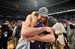 ORLANDO, FL - JUNE 14:  Pau Gasol #16 and Derek Fisher #2 of the Los Angeles Lakers after defeating the Orlando Magic in Game Five of the 2009 NBA Finals at Amway Arena on June 14, 2009 in Orlando, Florida. The Los Angeles Lakers defeated the Orlando Magic 99-86. NOTE TO USER: User expressly acknowledges and agrees that, by downloading and or using this photograph, User is consenting to the terms and conditions of the Getty Images License Agreement. Mandatory Credit: 2009 NBAE  (Photo by Garrett Ellwood/NBAE via Getty Images)