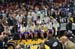 ORLANDO, FL - JUNE 14: The Los Angeles Lakers pose for a team portrait with the Larry O'Brien trophy after defeating the Orlando Magic in Game Five of the 2009 NBA Finals at Amway Arena on June 14, 2009 in Orlando, Florida. The Los Angeles Lakers defeated the Orlando Magic 99-86. NOTE TO USER: User expressly acknowledges and agrees that, by downloading and or using this photograph, User is consenting to the terms and conditions of the Getty Images License Agreement. Mandatory Credit: 2009 NBAE  (Photo by Garrett Ellwood/NBAE via Getty Images)